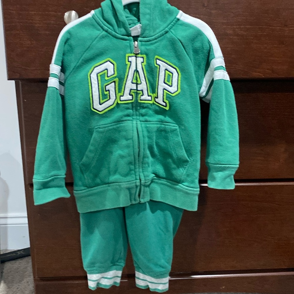 Kids Gap Logo Zip Hoodie and logo sweatpants size 2T